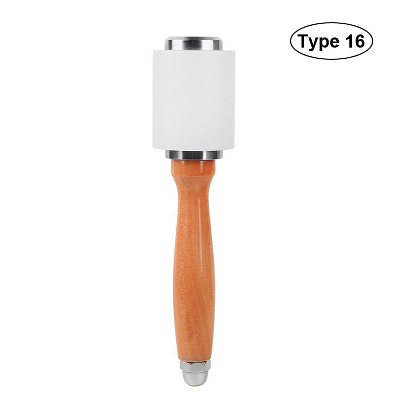 LMDZ 16 stili artigianato in pelle martello da intaglio manico in legno martello in Nylon punzonatura utensili da taglio per timbratura cucire pelle bovina: Type 16