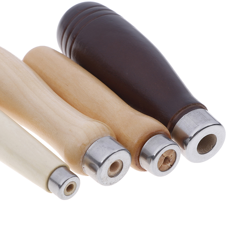 Mango de madera para limar, herramienta apta para el hogar, anillo de acero inoxidable, madera dura, DIY, 3 uds.