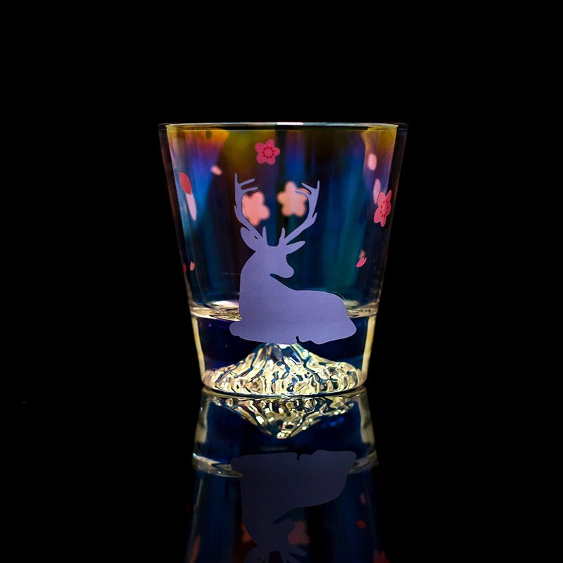 Zooobe 270ml fujiyama glas te vand vin krus kop whisky flaske bar restaurant tilbehør køkken dekoration: Elg-lilla