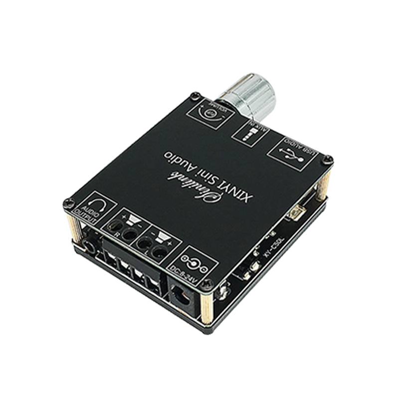 2*50W Bluetooth 5.0 Class D Audio Power 10W~200W Amplifier HiFi Stereo Wireless Music Player Mini USB Sound Card App Digital AMP