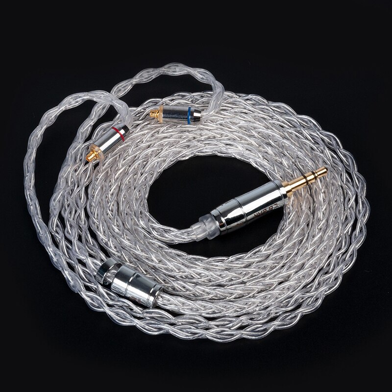 AK KBEAR-Limpid Pro 4N 8 Cores Upgrade Pure Silver Flagship Cable 2 Pin/ MMCX/ TFZ/ QDC In-ear Earphones Cable for KZ ASX BL01: MMCX3.5