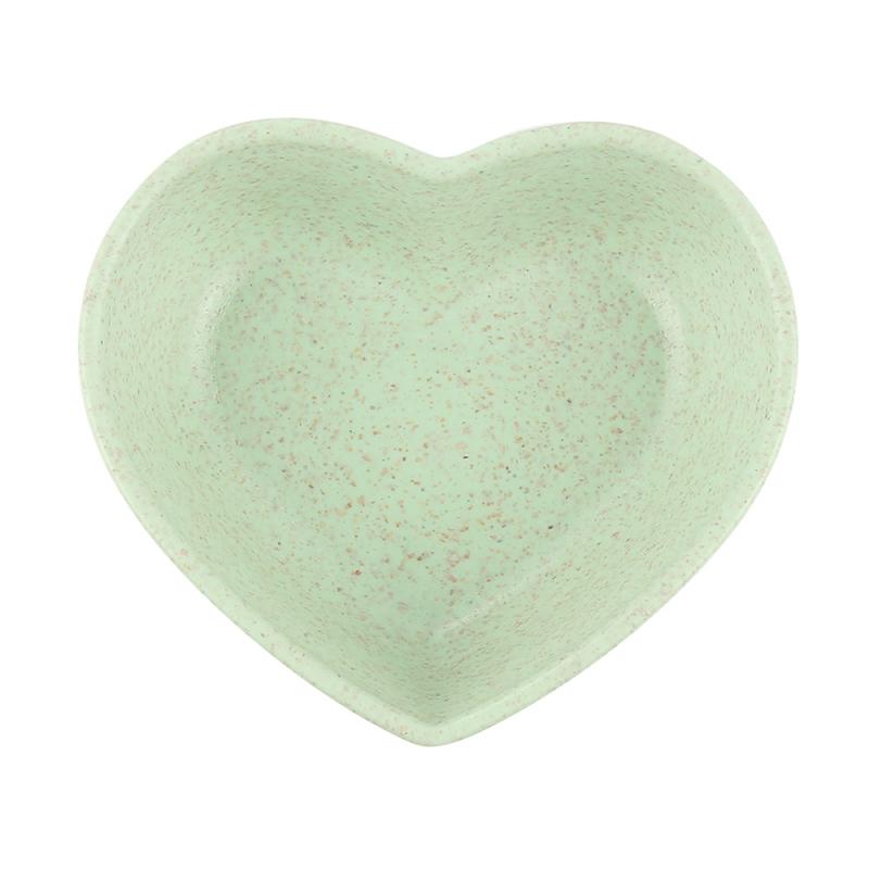 Mini bol d'assaisonnement Sauce alimentaire plat Sauce assaisonnée moutarde herbe de blé bol Sauce soucoupe vinaigre goût conseil Snack assiette cuisine: Heart green