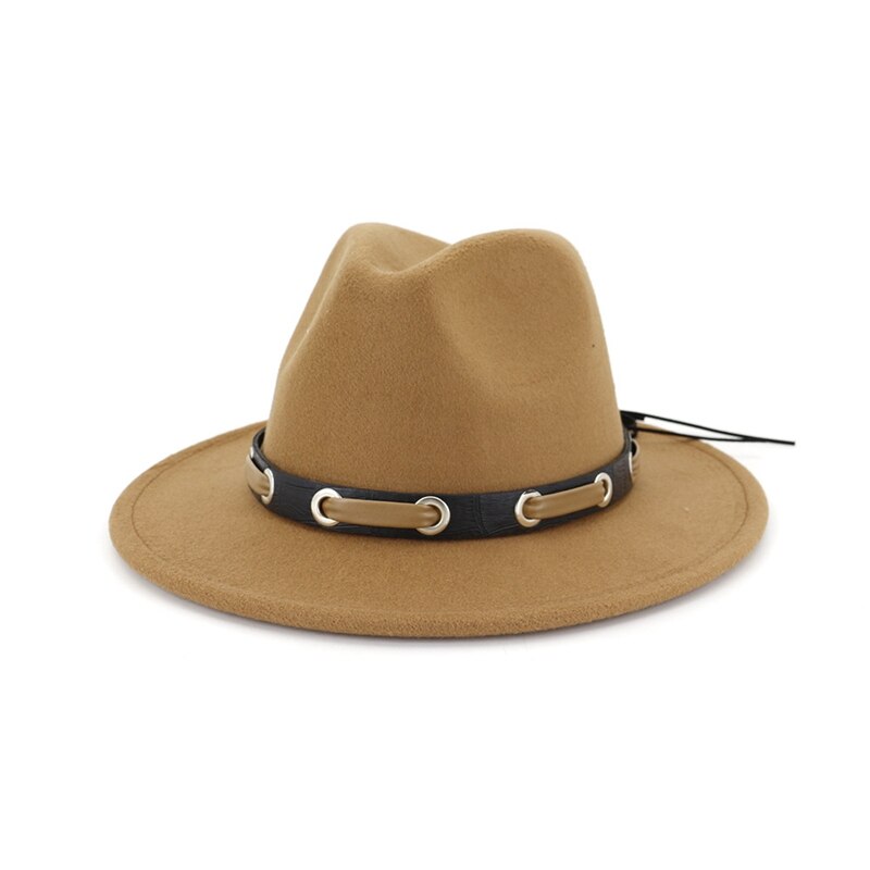 Belt Autumn Winter Adjustable Women Red Felt Hat Casual Tide Solid Color Simple Korean Version Adult Cap Jazz Hat: 17