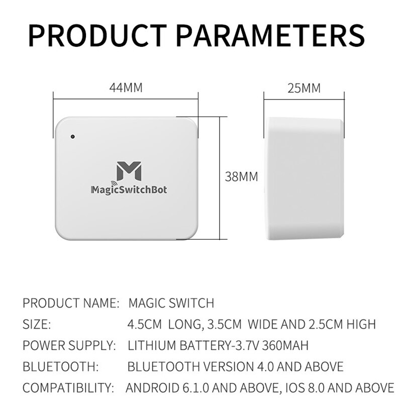 Smart hjem smart switch bot knapp pusher lampe led lys trådløs telefon bluetooth kontroll vegglampe bryter app timer kontroll