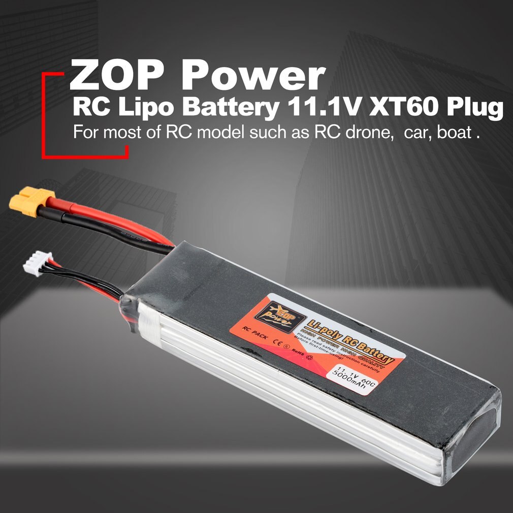 Zop Power 14.8V/11.1V/7.4V/ 5000Mah/4500Mah/1300Mah/1500Mah/3500Mah/6000Mah 60C 4S 1P Lipo Batterij XT60 Oplaadbare Rc Speelgoed Deel: Default Title