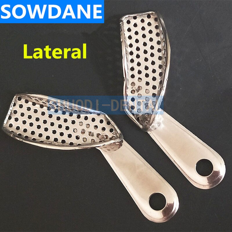 2 Stuks Tandheelkundige Lade Kunstgebit Instrument Rvs Afdruklepel Dental Oral Care Tanden Bleken Gereedschap: 2 Pcs of Lateral