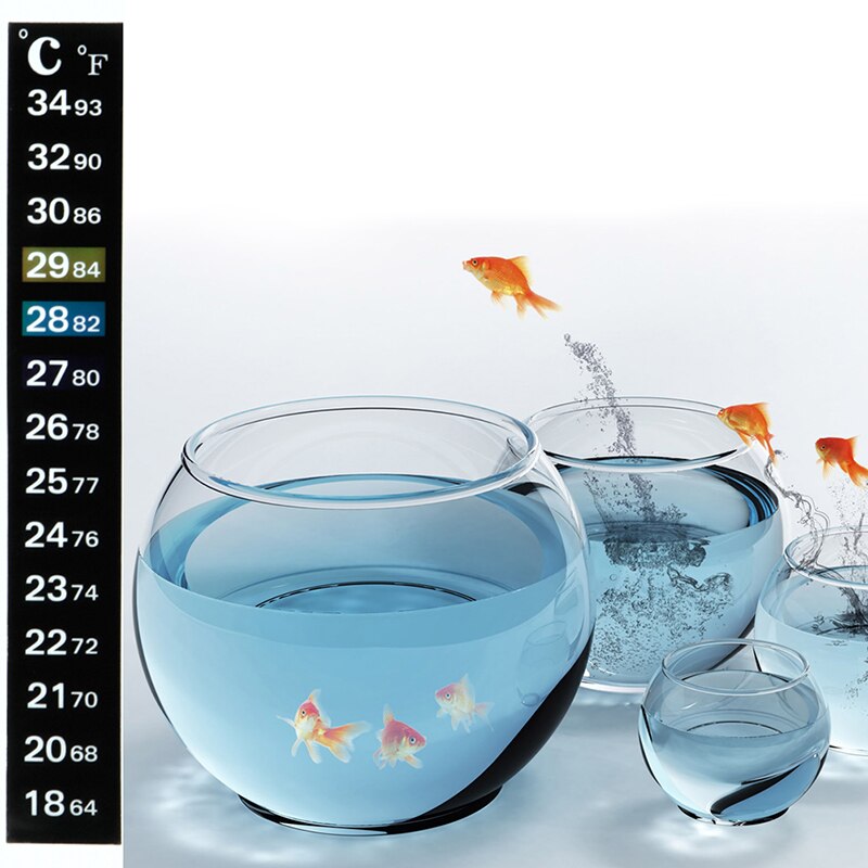 1pc digitale aquarium aquarium vis thermometer temperatuur sticker dubbele schaal 425c