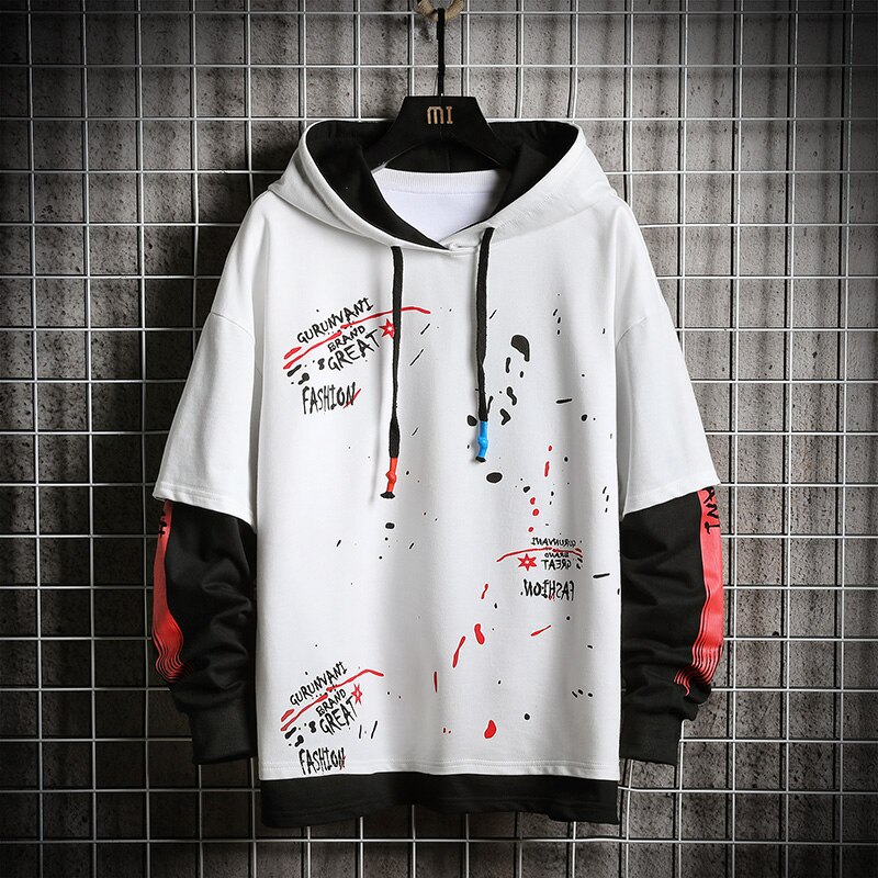 SingleRoad homme sweat à capuche pour homme surdimensionné Graffiti imprimé Hip Hop Harajuku japonais Streetwear jaune sweat à capuche homme sweat homme