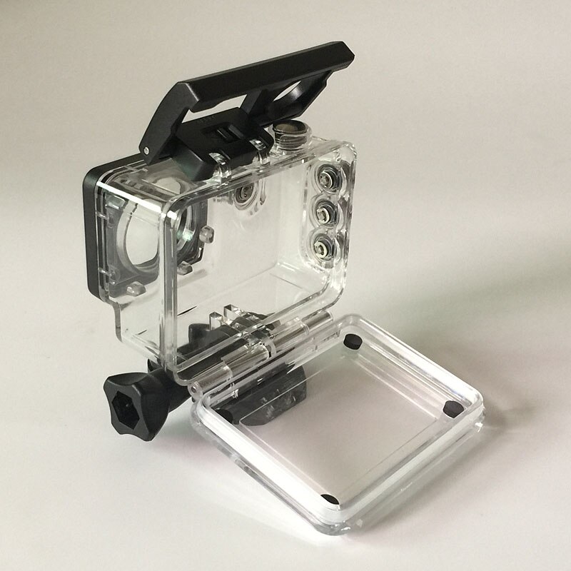 Tosuny Custodia Impermeabile Per Action Cam SJAM SJ5000 / SJ5000 WiFi / SJ5000 PLUS - Trasparente Con Attacchi In Acciaio
