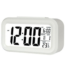 Led Met Kalender + Thermometer Backlight Elektronische Wekker Digitale Tijd Met Kalender + Thermometer Backlight: White