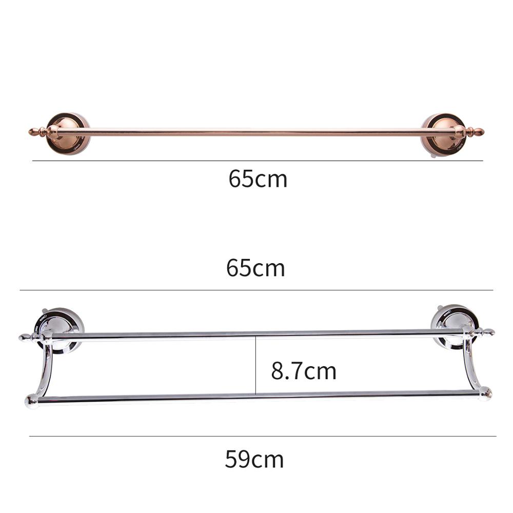 Metalen Puch Gratis Handdoekhouders Badkamer Badhanddoek Houder Wc Naadloze Zuignap Rack Dubbele Handdoekhouder