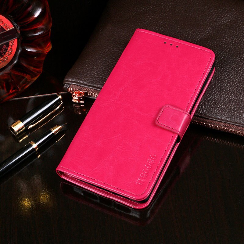 Case For ZTE Blade 20 Smart Case Cover 5.0" Flip Leather Case For ZTE Blade 20 Smart Cover Capa Phone bag Wallet: Rose