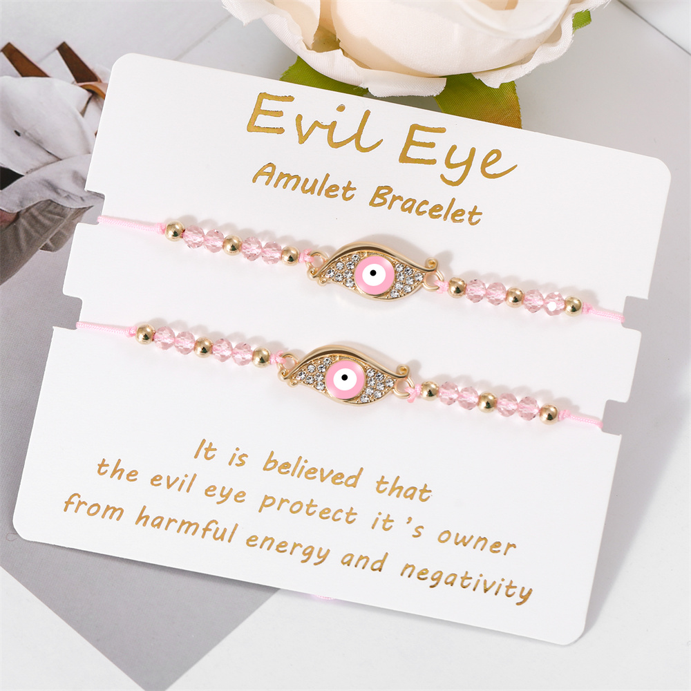 Pulseras turcas contra el mal de ojo para hombres y mujeres, tobillera trenzada de amistad, de protección hecho a mano, joyería de deseo de la suerte, 2-3 piezas por juego: Bronce antiguo plateado