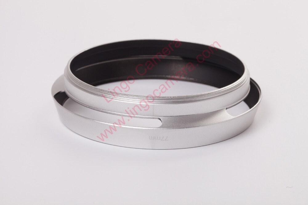 58 62 67 72 77 82mm Silver Vented Curved Metal camera lens Hood