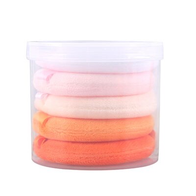 5 stk flocked puff rund facial ansigtspudder foundation puff bærbar blød kosmetisk puff makeup foundation: Default Title