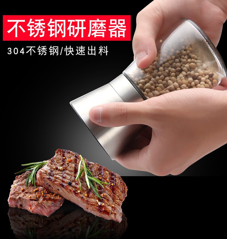 304 aço inoxidável moedor de pimenta criativo tempero garrafa casa ferramentas diárias manual pimenta moinho cozinha suprimentos