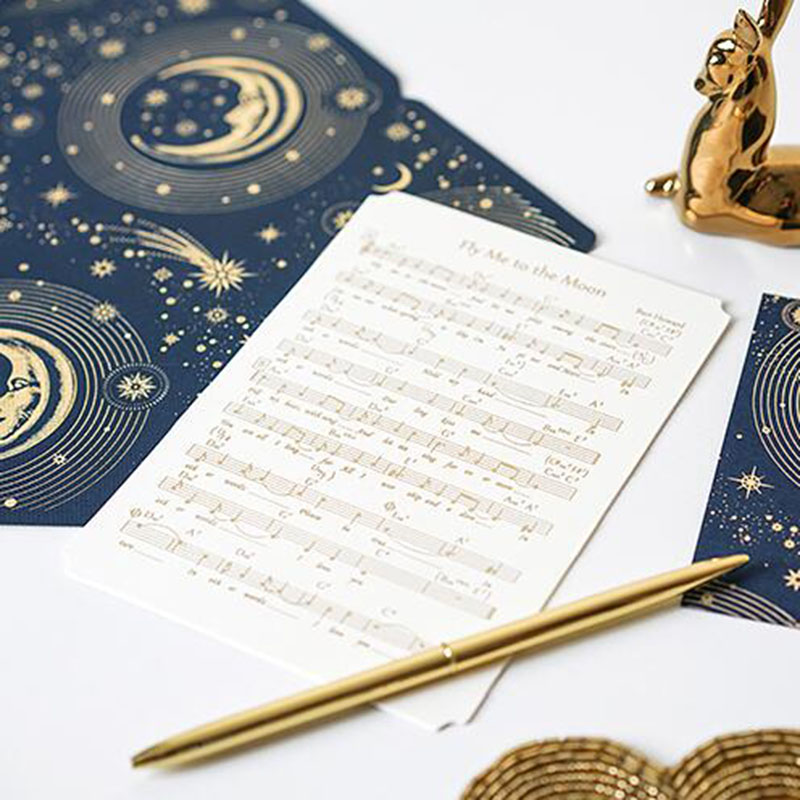 Romantic Star Greeting Card Constellation Moon Wedding Oath Card with Paper Envelopes