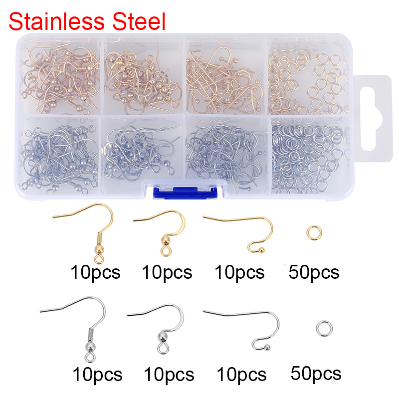 Jewelry Making Kit Set Box Stainless Steel Open Jump Rings Lobster Clasps Earring Hooks For Bracelet Findings Necklace Supplies: PURPLE