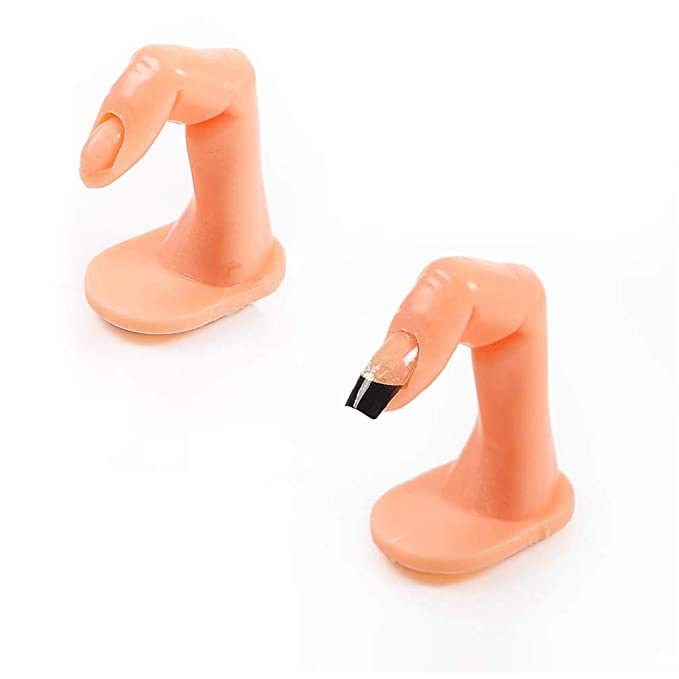 2 stk praksis finger nail art praksis finger plast fingre med negle til hånd nail art træning display dekorationsværktøjer