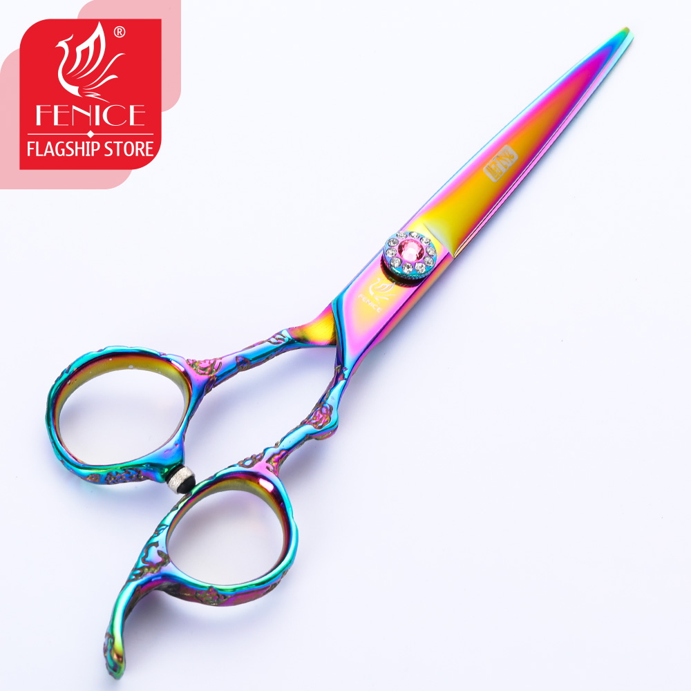 Fenice 6 inch Purple Pet Dog Grooming Scissors Set Cutting&amp;Thinning Shears Set Animal Haircut Scissors Kit