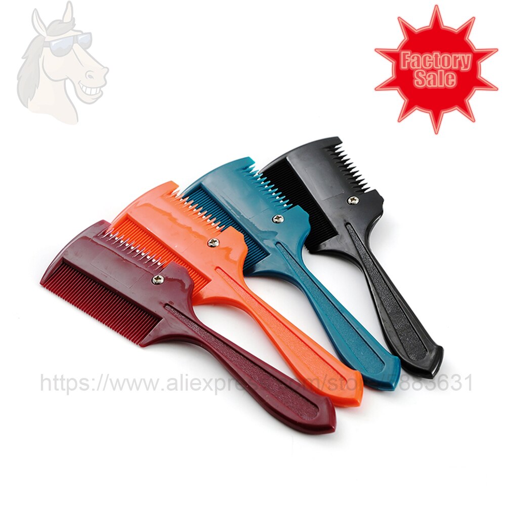 87 3003 kunststoff trimmen mähne kamm flechten mit verdeckt metall messer 18,5x4,6 cm pferd flechten kamm pflege fabrik direkt