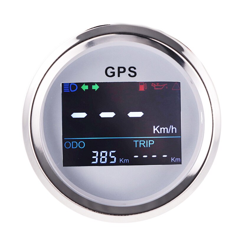 52Mm Digitale Gps Snelheidsmeter Lcd Gauge Kilometerstand Verstelbare Kilometerstand Trip Teller Voor Auto Motorfiets Boot 12V 24V