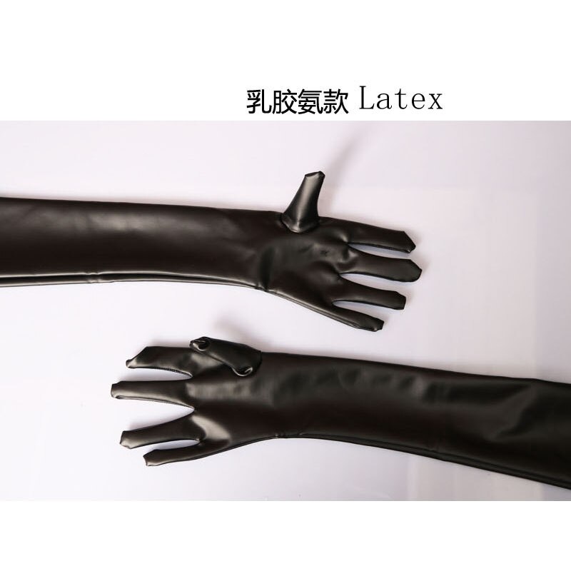 Latex PVC Leder Handschuhe Frauen Winter Lange Warme Handschuhe Guantes Mujer Eldiven Luvas Gothic Punk Rock Damen Handschuh Pelz Handschuhe