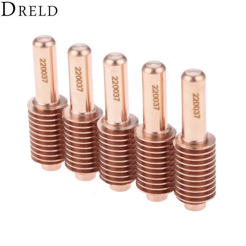 DRELD 5 uds 100A electrodo 220037 para antorcha de corte por plasma reemplazo de consumibles sin blindaje/procesos de excavación