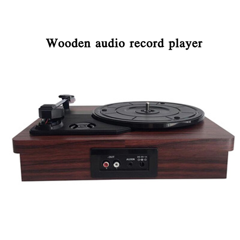 Record player wooden stereo record player antique vinyl small record player PVC flat phonograph retro stereo player
