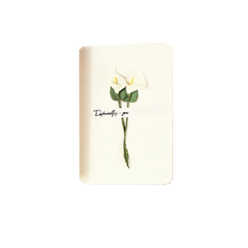 5pack Vintage dried flower blessing greeting card postcard handmade wedding Christmas Blue enchantress rose flower 14*10CM: O