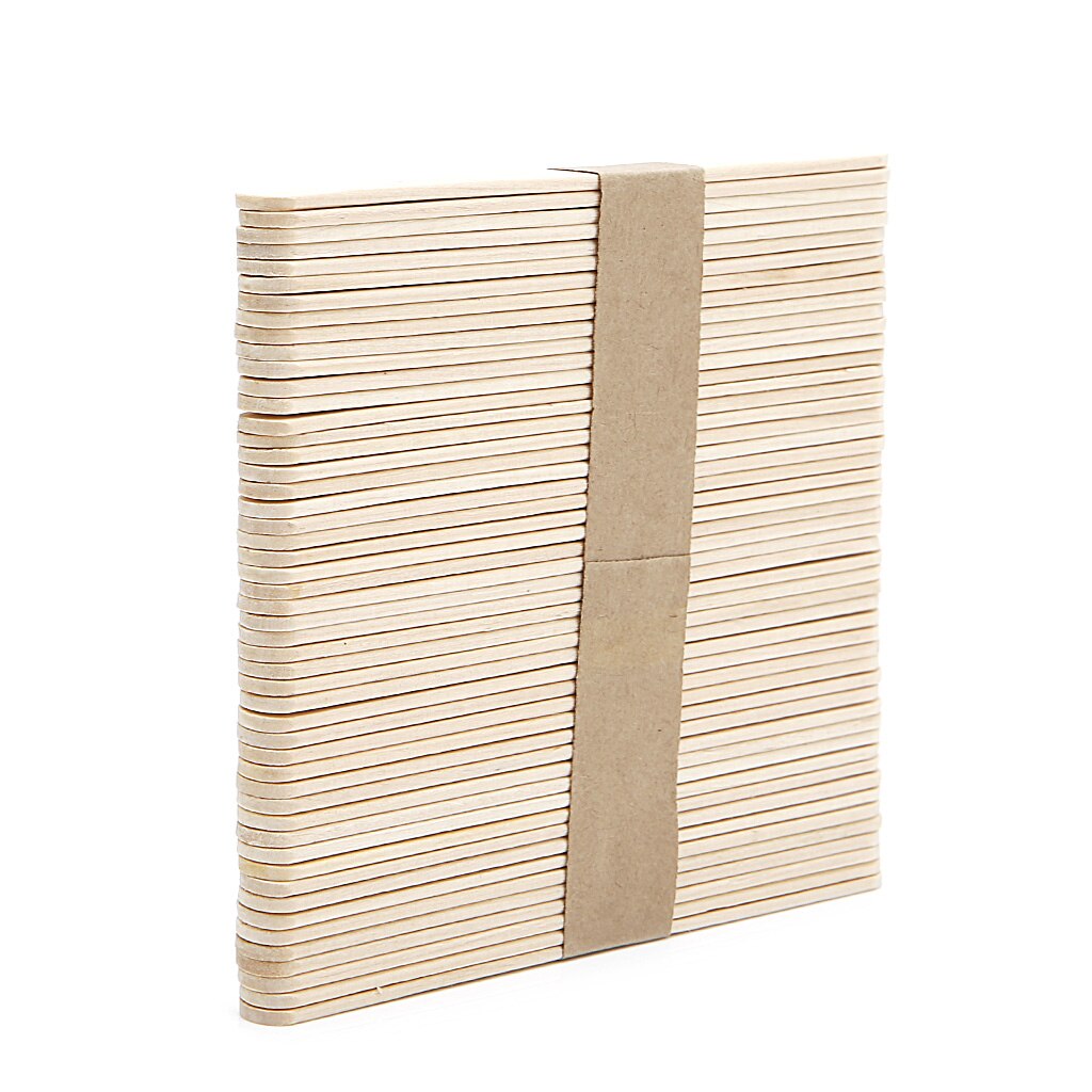 50Pcs DIY Ice Cream Stick Wooden Kids Hand Crafts Art Cake Making Children