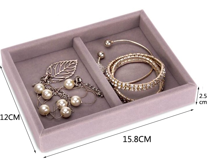 Drawer Jewelry Display Storage Tray Jewellery Organizer Box Earrings Holder Rings Packaging Watch Necklace Stand: S2GridsTray