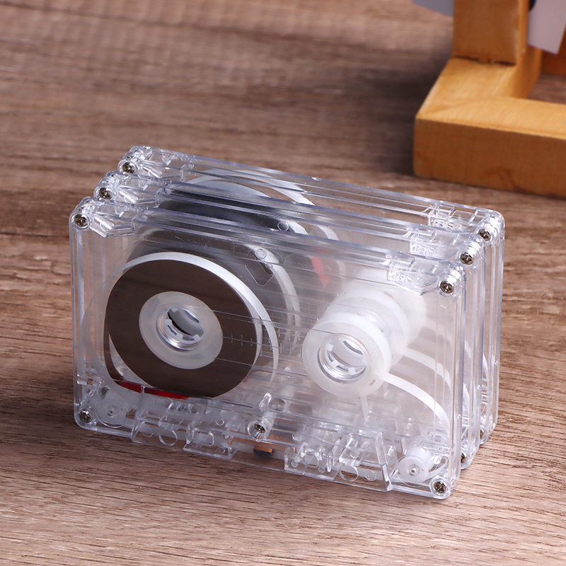 Reproductor de cinta en blanco de Color Cassette estándar con caja de almacenamiento transparente de cinta de Audio magnética de 45/60/90 minutos para grabación de música de voz