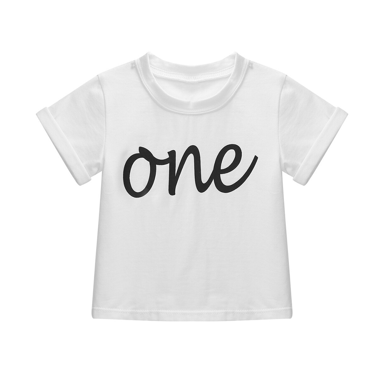 Kleinkind Baby Jungen Mädchen 1st Geburtstag Shirt Kurzarm Rundhals Einfarbig knapp Eine Gedruckte Weichen Bequemen Baumwolle oben