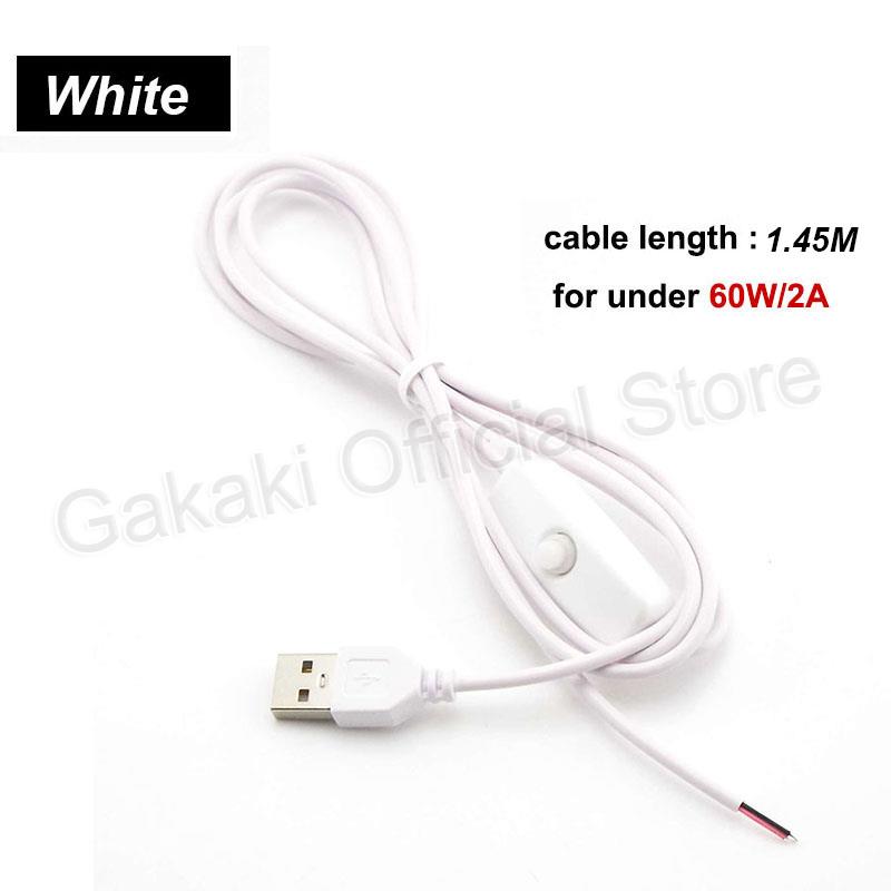 LED-strip USB-connector Kabelverlenging 2-pins voedingsdraad aan/uit-schakelaar Elektrische 5V-draad voor LED-verlichting