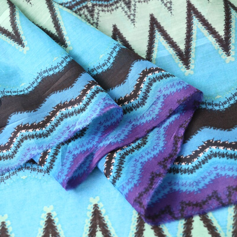 100cm*135cm Bohemian Dress Material Natural Silk Cotton Fabric Geometric