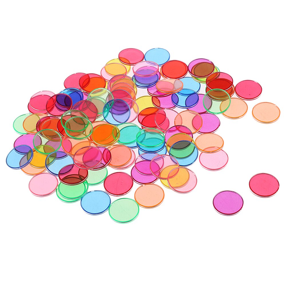 100Pcs Plastic Disc Ronde Chips Metalen Rand Voor Vroeg Leren Ontwikkelen