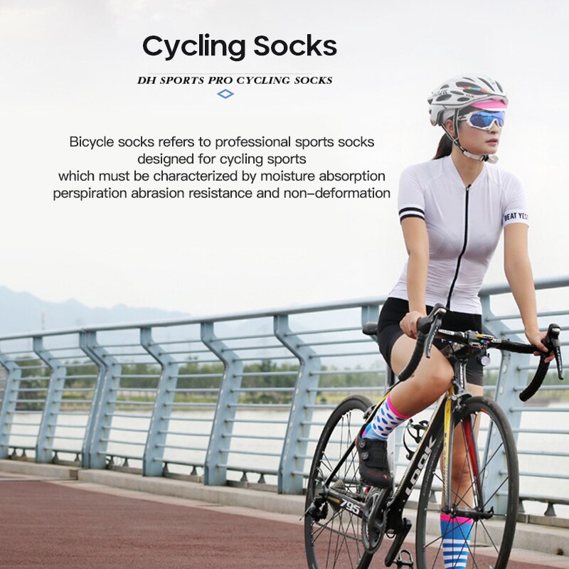 2pcs Cycling Bike Socks Sport Socks Breathable Sweat-absorbent Socks Road Bicycle Anti Slip Compression Sport Socks