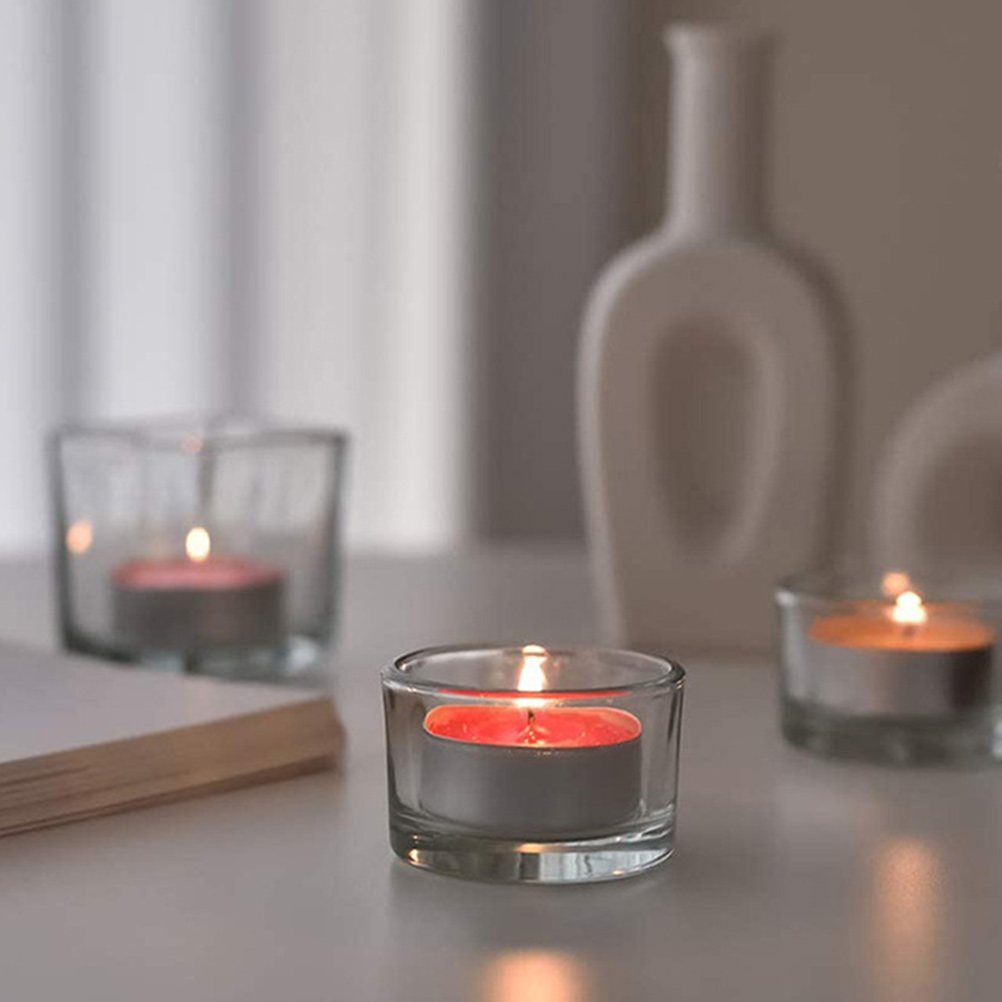 12pcs Candle Cups Small Transparent Wedding Decoration Clear Glass Cup DIY Candle Cup Tealight Candle Holder