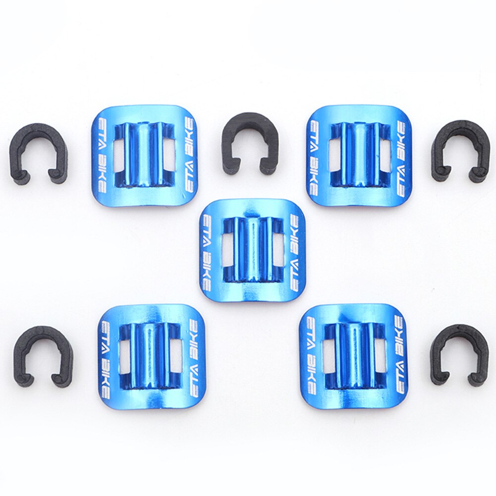 5 Pcs Bike Olie Buis Vaste Clips Gids Conversie Frame Vaste Klem Fiets Tubing Zetel Aluminium Clip Remkabel C vorm Gesp: Blue