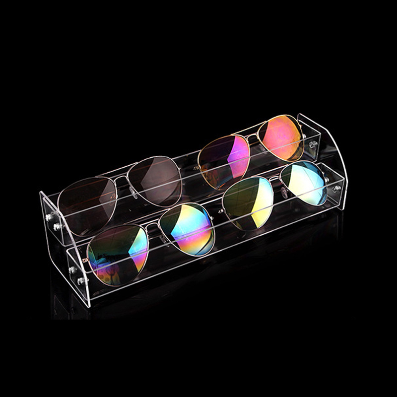30cm Length Acrylic Sunglasses Display Stand Eyeglasses Showing Rack box Showcase Jewelry Glasses Holder Detachable: 2 layer