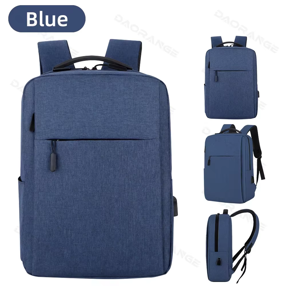 Laptopveske usb-ryggsekk til macbook luft pro lenovo asus hp dell stor kapasitet reise vanntett pc-deksel med flere lommer: Lyse blå