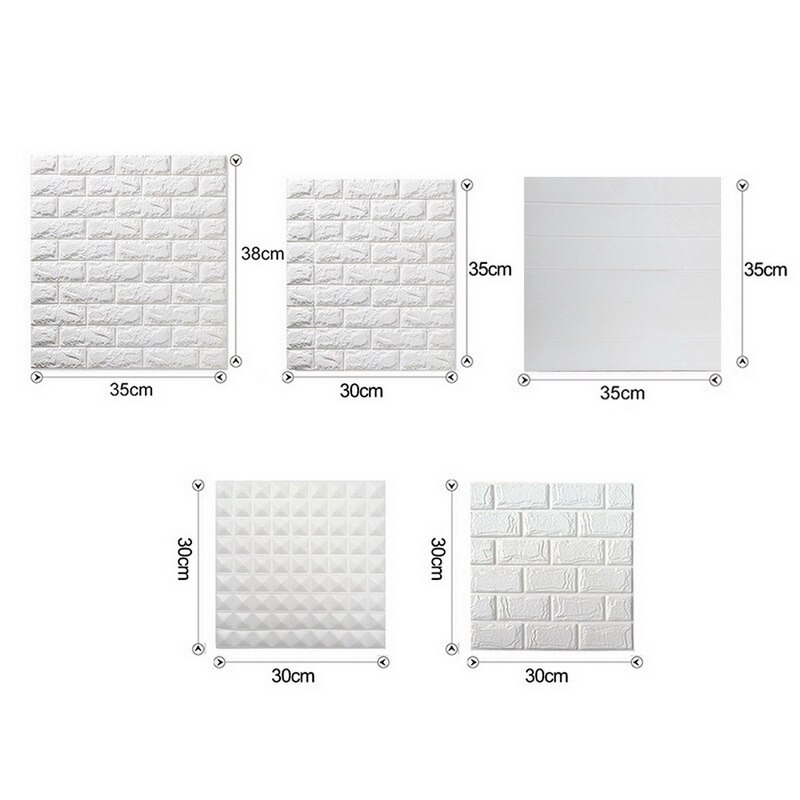 1pcs 3D Brick Wallpaper Waterproof Waterproof Contact Paper Doors For Living Room Bedroom Background Foam Wall Decoration