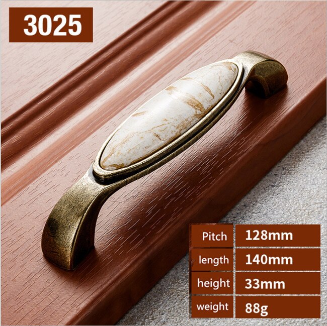 Ceramic Handles for Kitchen Cupboards Cabinet Door knobs Drawer Pulls Antique Furniture Handles Marble Vein Knobs and Handles: 3025-128mm
