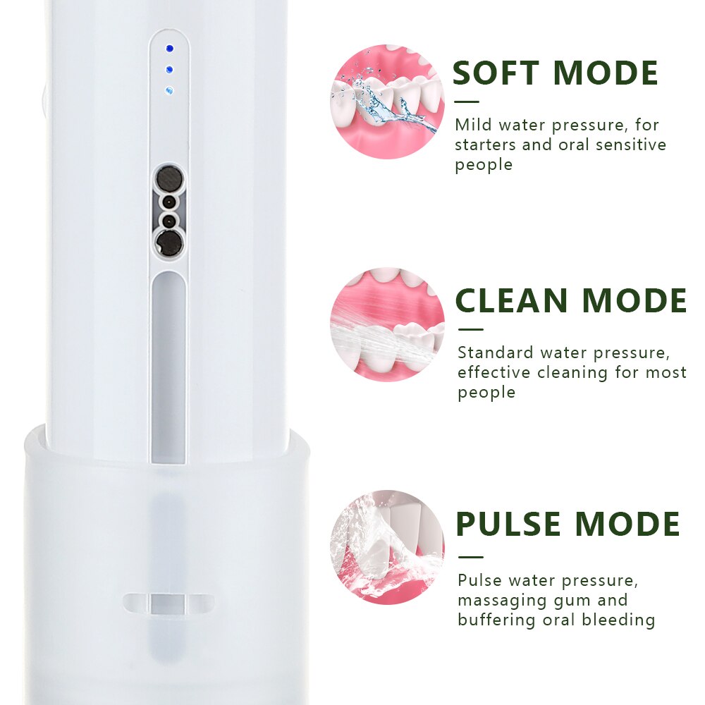 Oral Irrigator IPX7 Portable Water Jet Flosse 300ML Teeth Cleaner USB Rechargeable Water Dental Flosser Water Tank