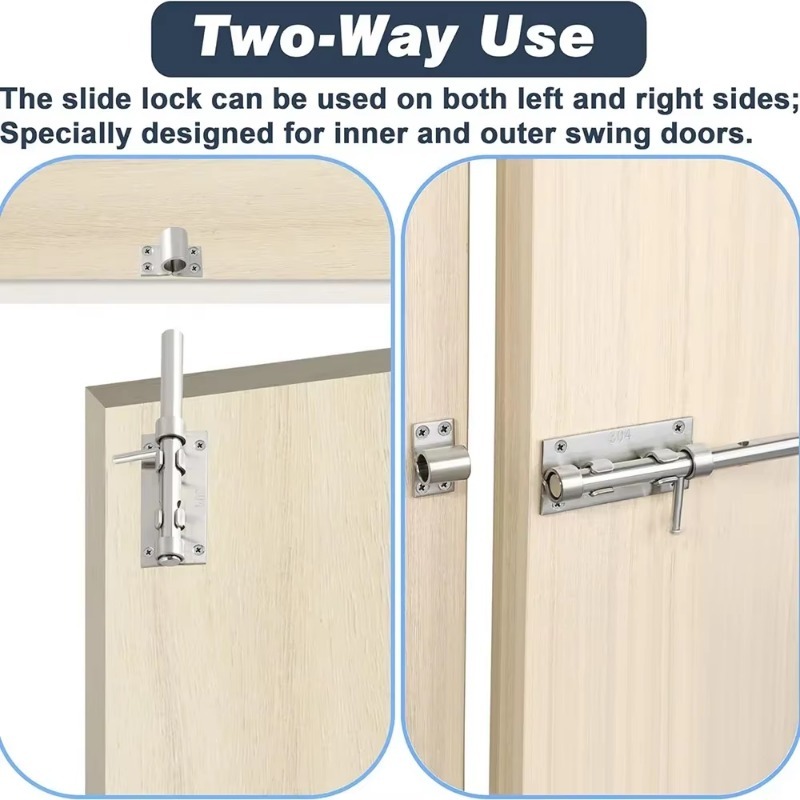 Stainless Steel Door Lock Small Security Door Bolt Window Latch Heavy Duty Sliding Gate Tower Bolts Latch Catch Home Bolt Locks