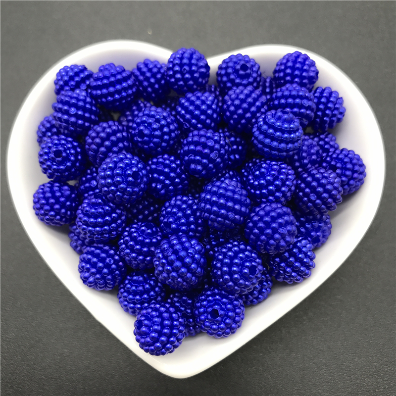 10mm 50pcs Acrylic Beads Bayberry Beads Round Loose Beads Fit Europe Beads For Jewelry Making DIY Accessories: 08