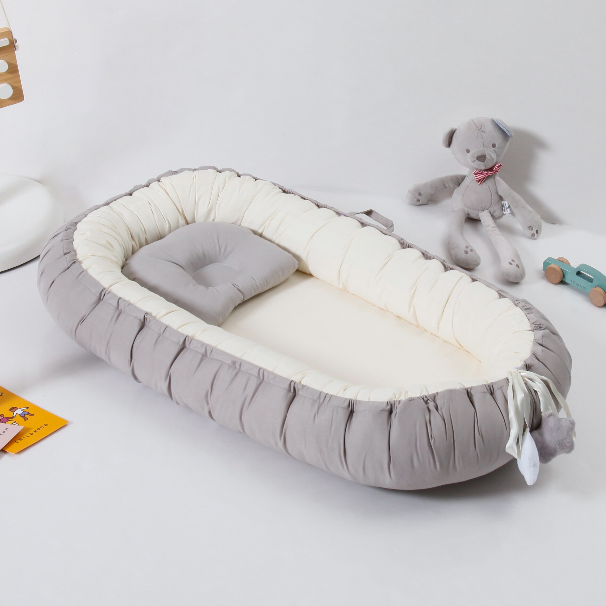 85 x 50cm bærbar babynest nyfødt krybbe vugge pude pude aftagelig seng spædbarn vugge cuna
