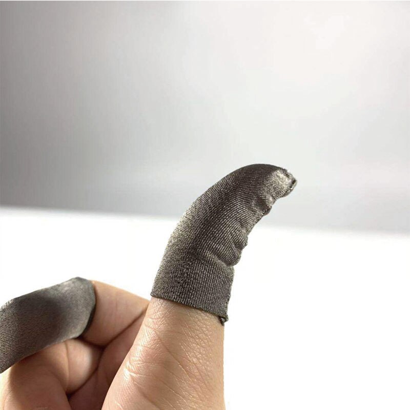 2pc full touch fingerhandsker åndbare fingerspidser til spil tommelfinger ærmer anti-sved touch screen finger tremmesenge cover telefon gaming