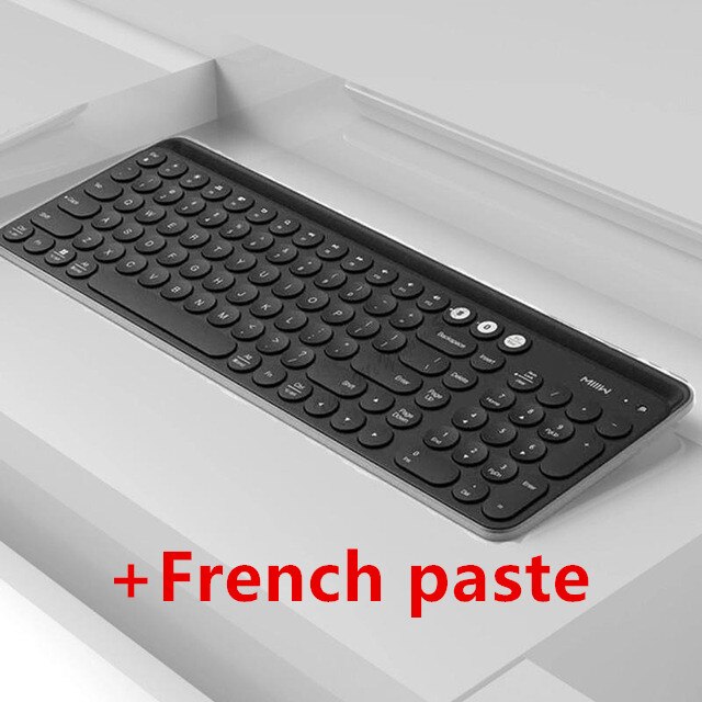 Miiw teclado sem fio para xiaomi, teclado dual mode de 104 ghz com bluetooth, multisistema compatível com xiaomi, para jogos e escritório, teclado + rus pasta em pasta: Black--French Paste